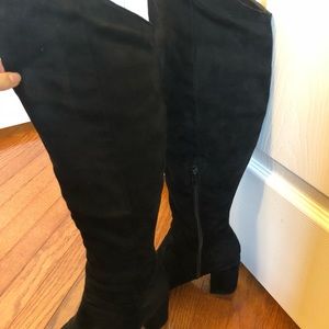 Knee high suede boots